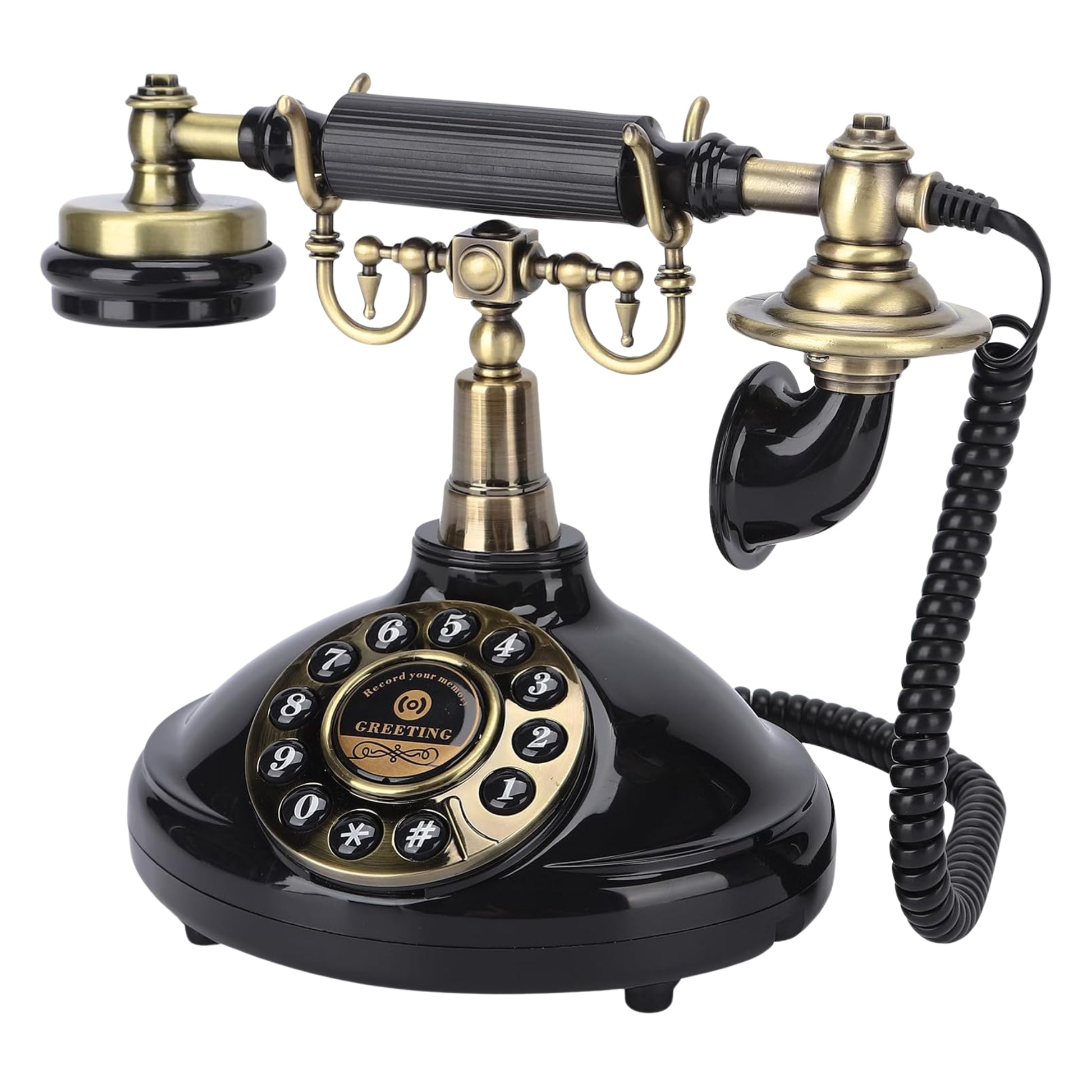 Black Retro Audio Guestbook Phone - Picture Perfect Rentals Audio Guestbook Phone Wichita, KS