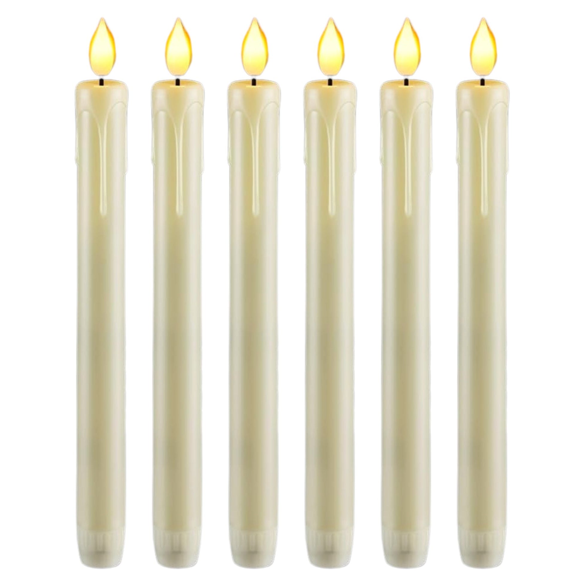 Full length photo of flameless tapered candles for rent - Picture Perfect Rentals