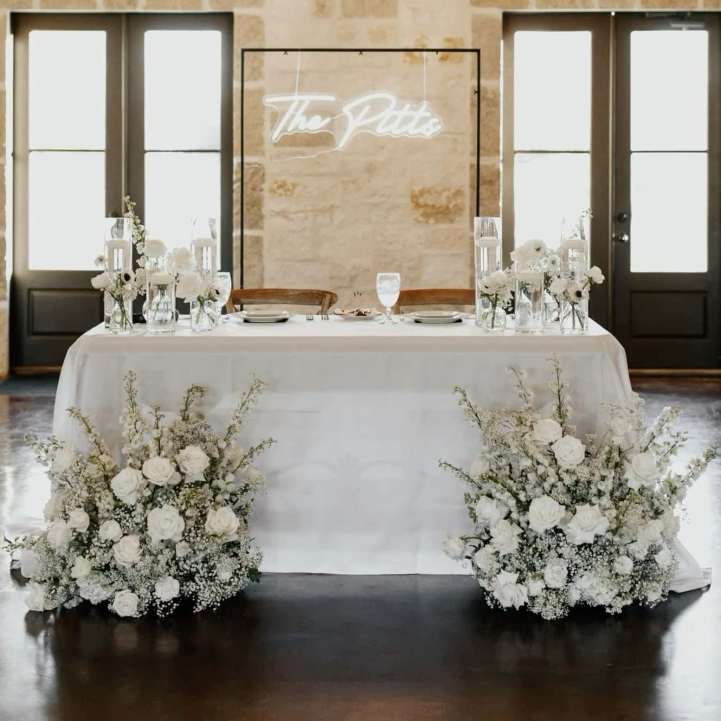 Rectangle Table rented for the sweetheart table for a wedding - Picture Perfect Rentals