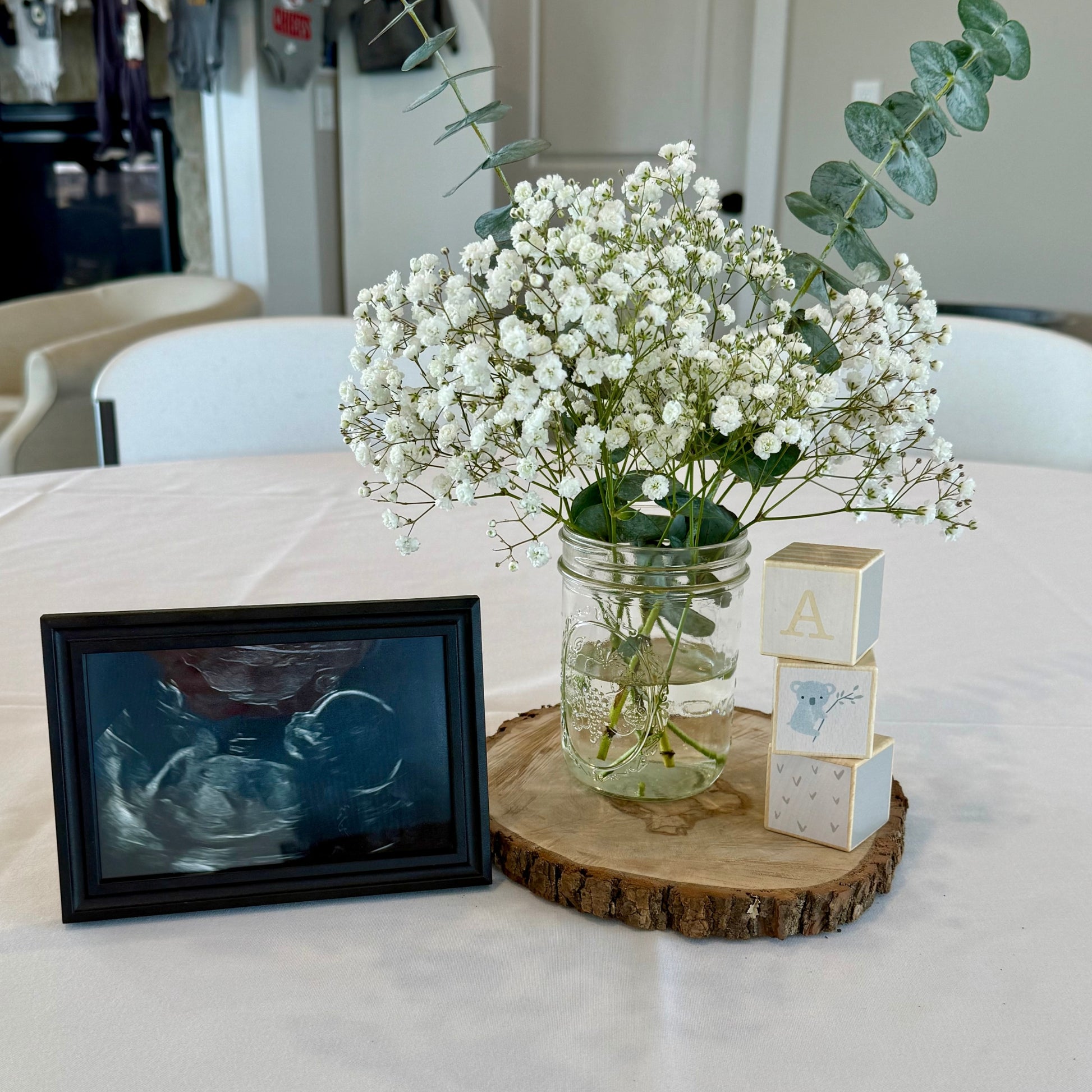 Custom baby shower tabletop decor  - Picture Perfect Rentals Wichita, KS Baby Shower Tabletop Decor Rentals