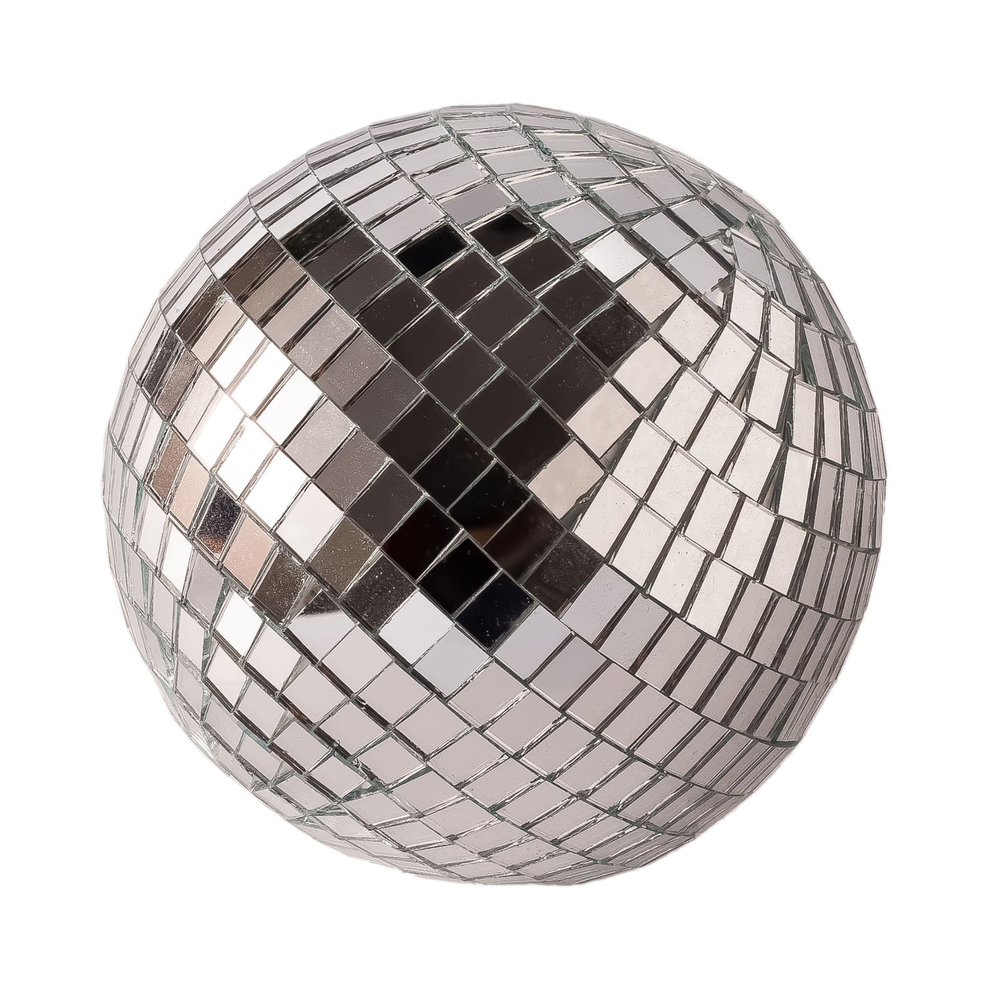 Silver disco ball on a white background for rent - Picture Perfect Rentals