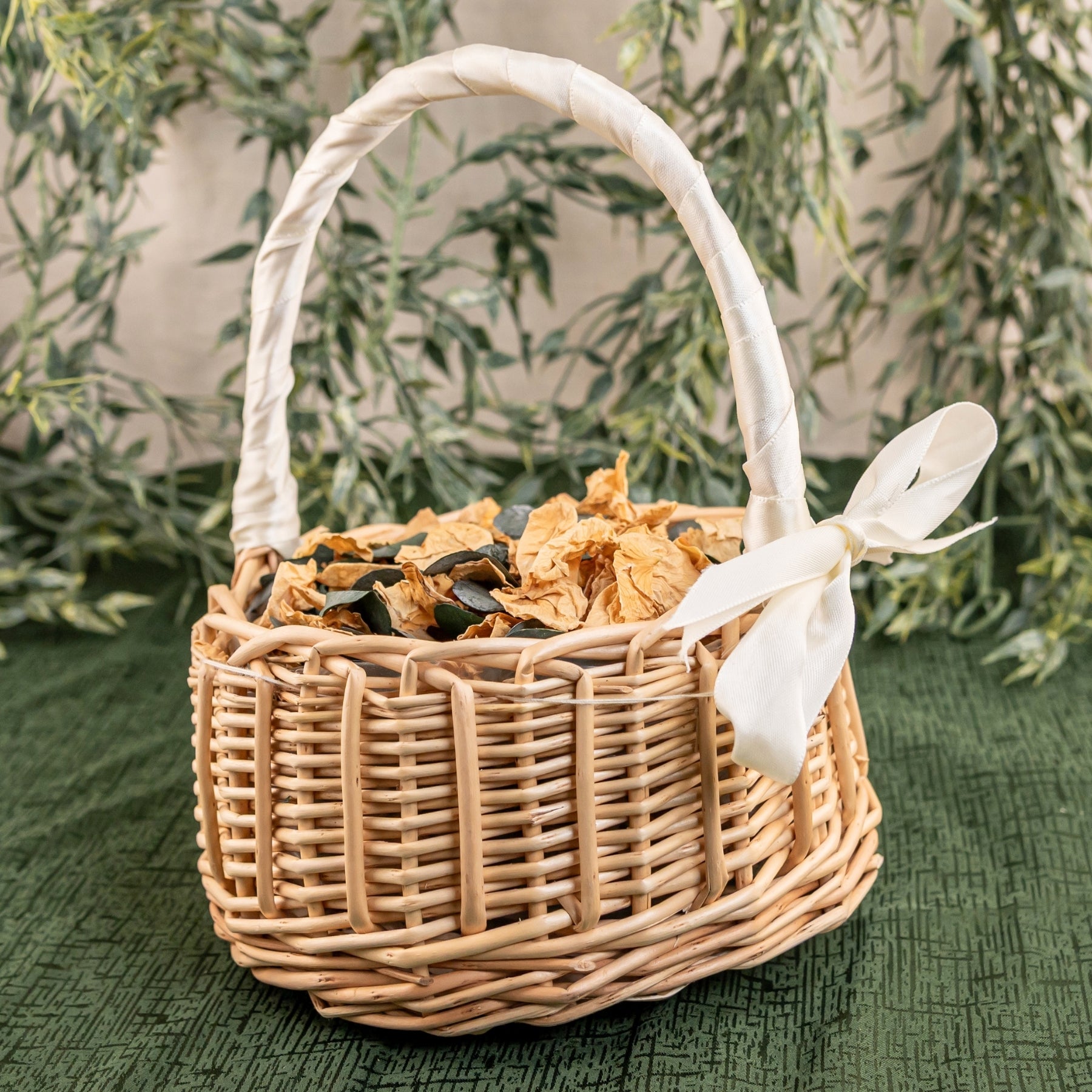 Flower Girl Basket wedding rentals in Wichita, Kansas. Basket low angle photo -  Picture Perfect Rentals 