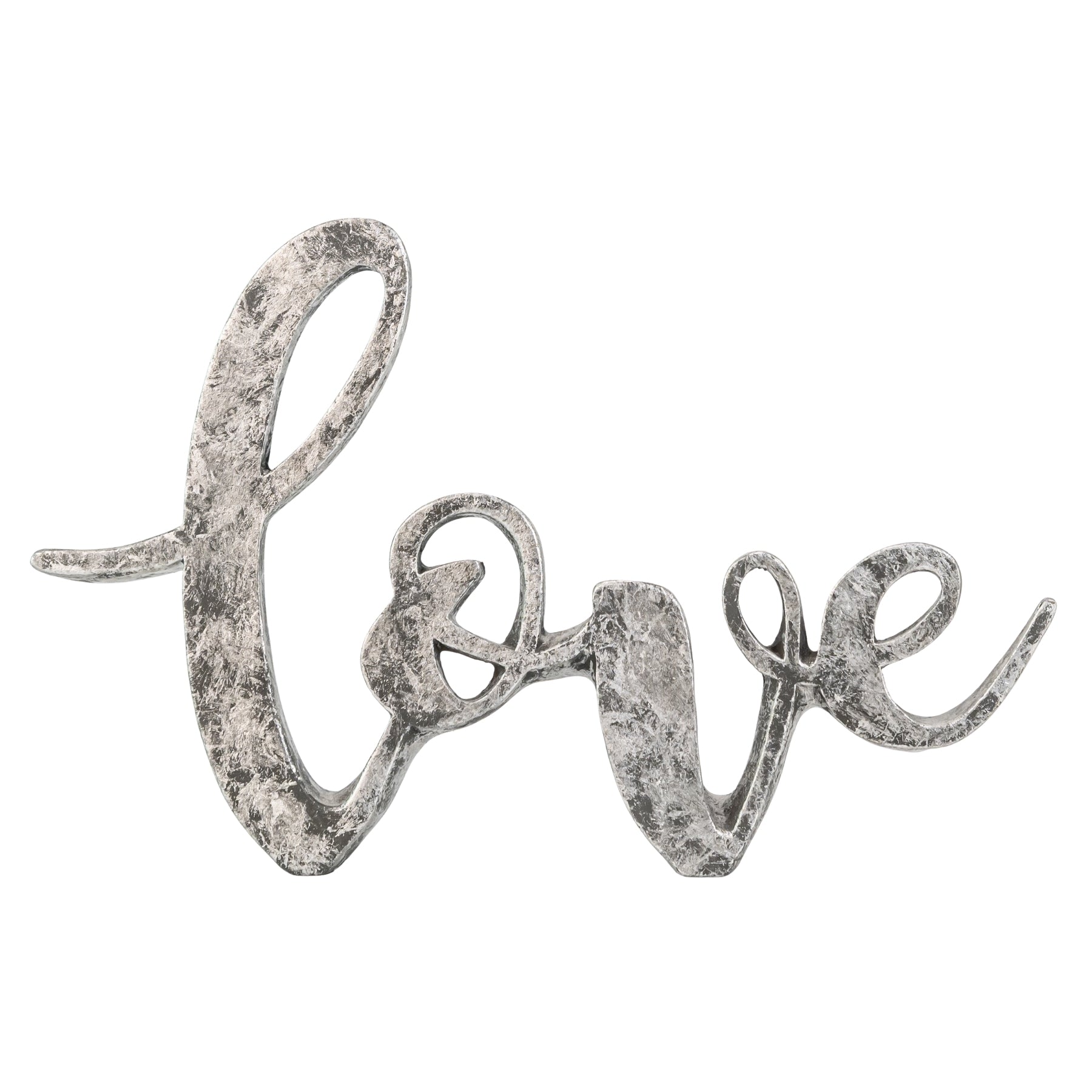 Galvanized Love Cutout wedding and event rentals in Wichita, Kansas. White background photo - Picture Perfect Rentals