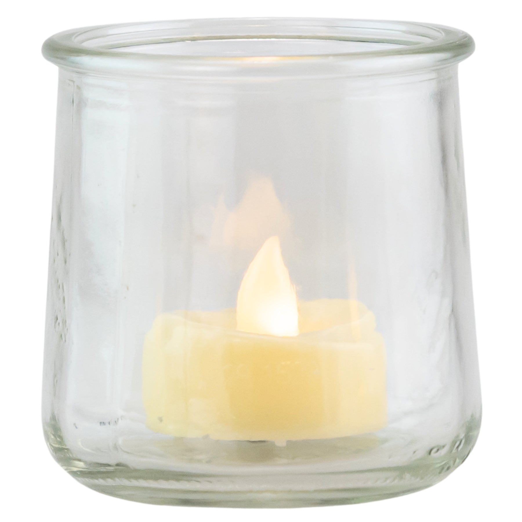 Glass Tea Light Holder on a white background photo, wedding rentals in Wichita, Kansas - Picture Perfect Rentals
