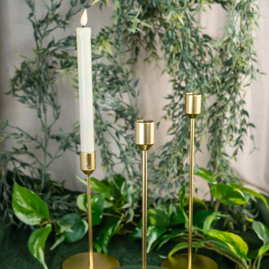 Gold Taper Candle Holders wedding rentals in Wichita, Kansas - Picture Perfect  Rentals  