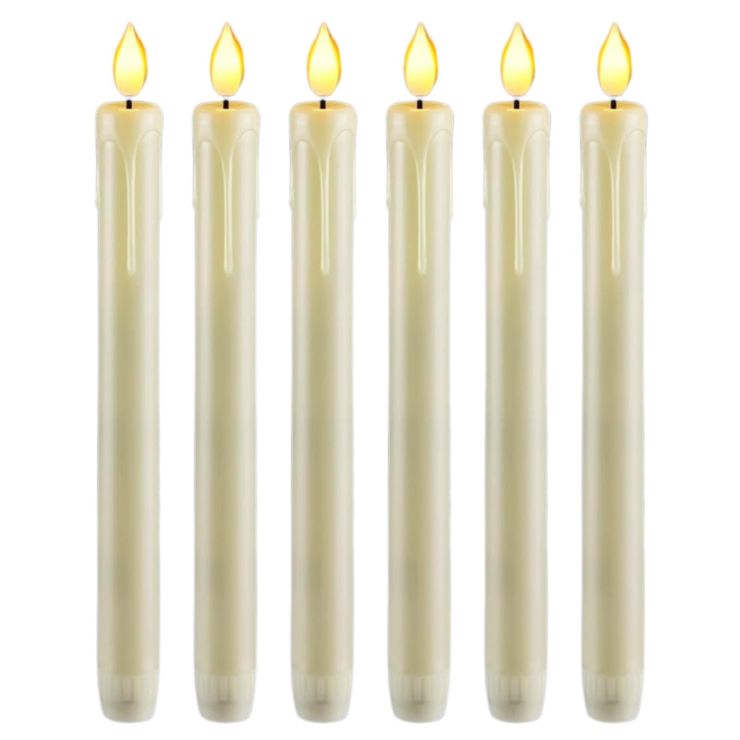 Full length photo of flameless tapered candles for rent - Picture Perfect Rentals