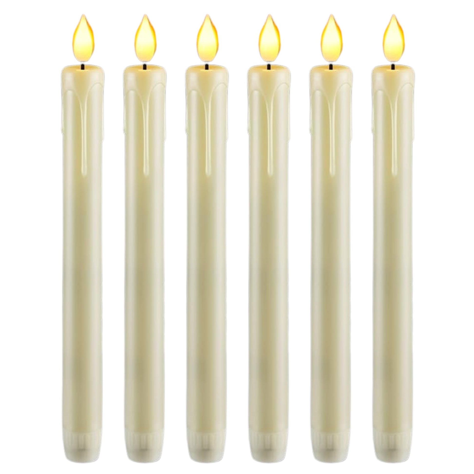 Full length photo of flameless tapered candles for rent - Picture Perfect Rentals