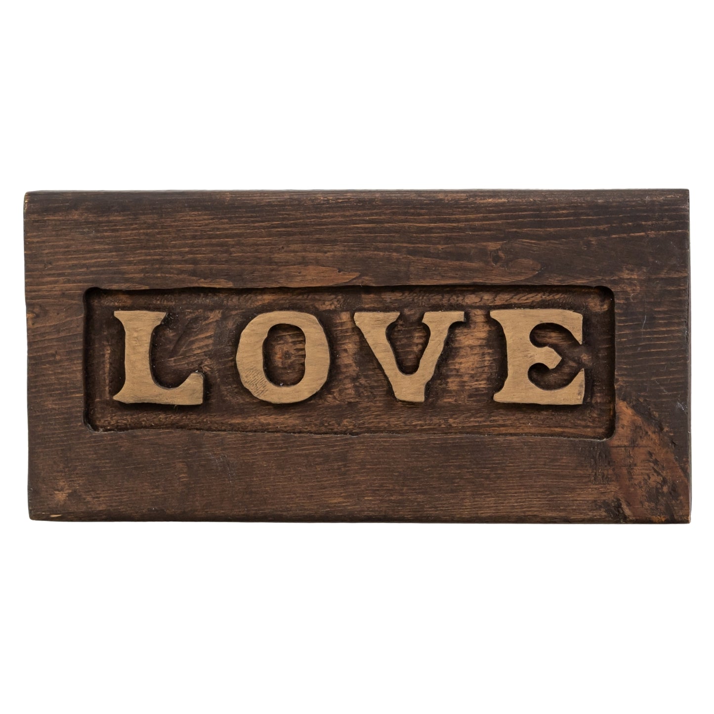 Love Wood Block on a white background wedding rentals in Wichita, Kansas - Picture Perfect Rentals 