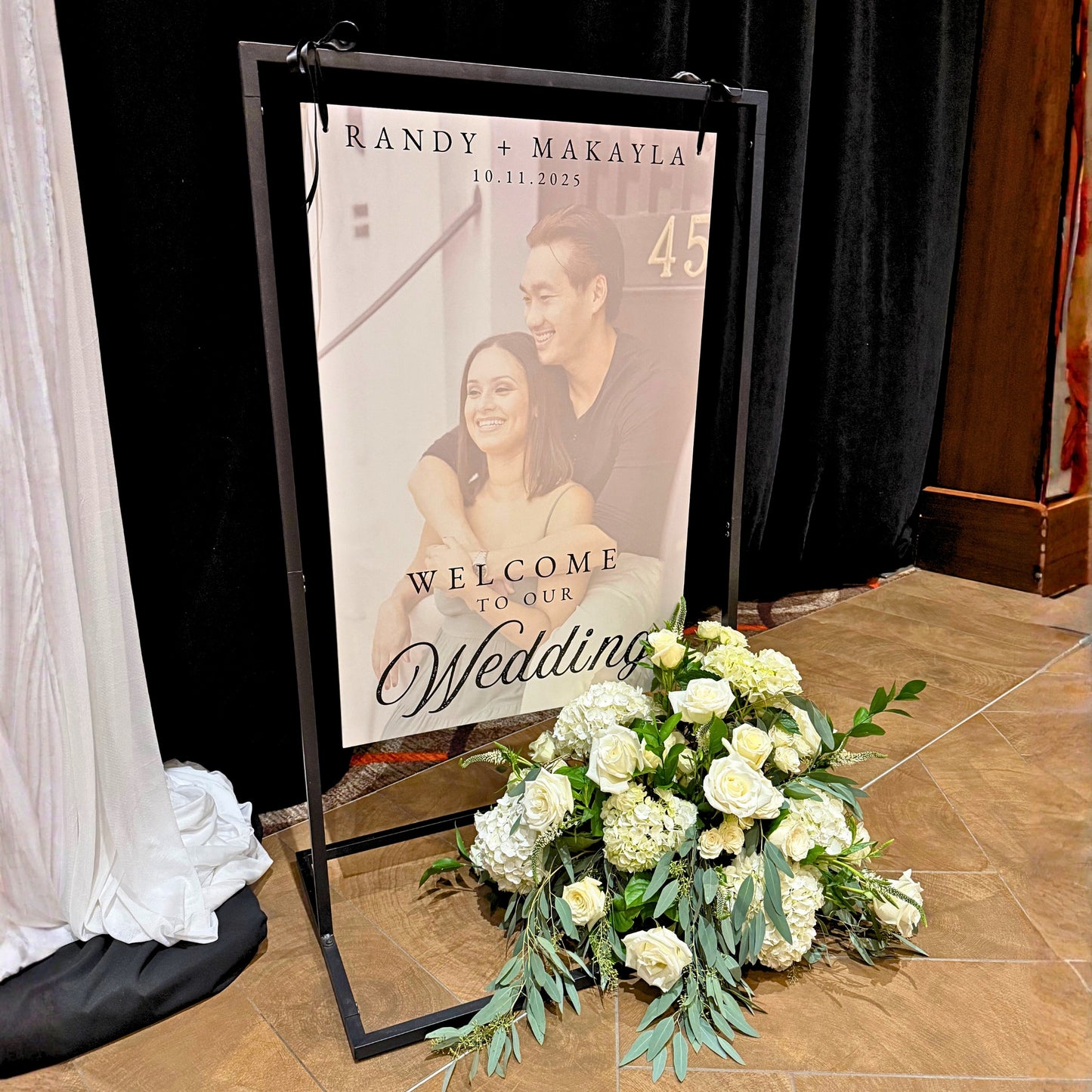 Black Metal Hanging Sign Holder