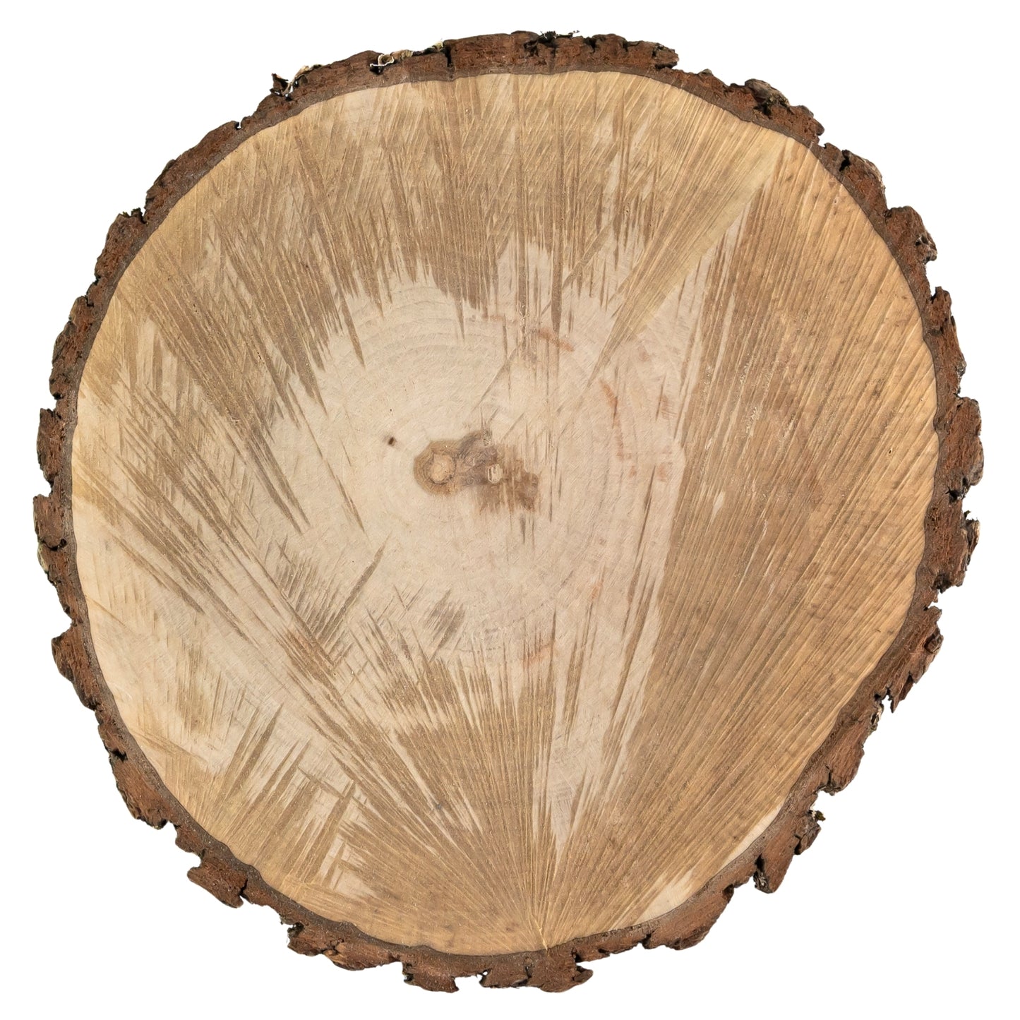 Wood Round on a white background, wedding rentals in Wichita, Kansas - Picture Perfect Rentals 